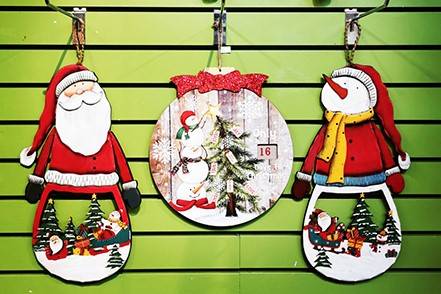 Doiron's - Wood Santa/ Snowman Hanging Décor